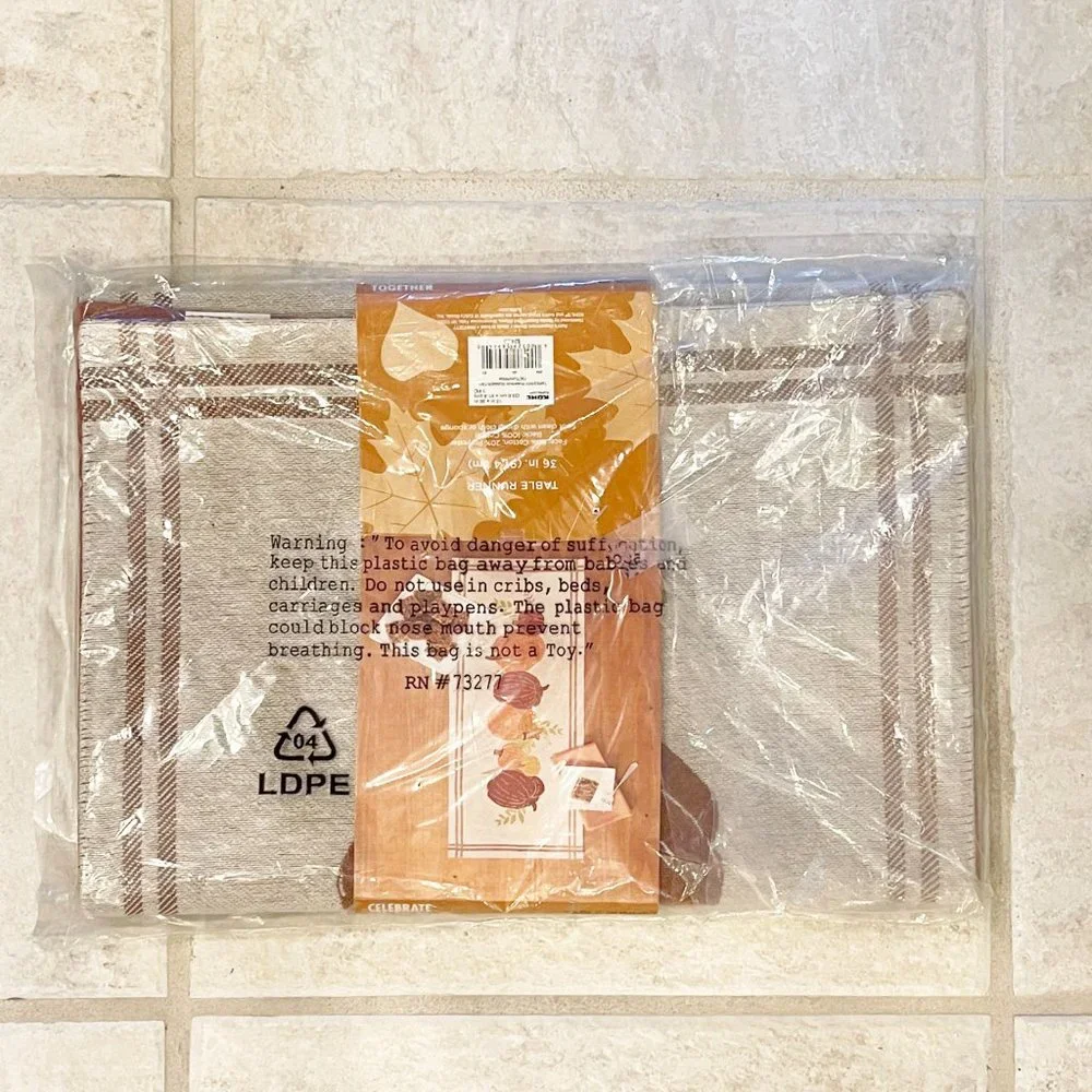 New Fall Table Runner Kohl's Pumpkin Thanksgiving Halloween Tan Orange 36